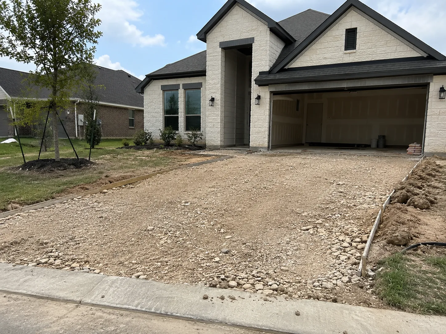 Existing driveway condition before installation work