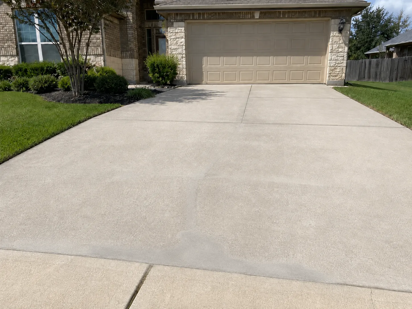 Concrete driveway after repair