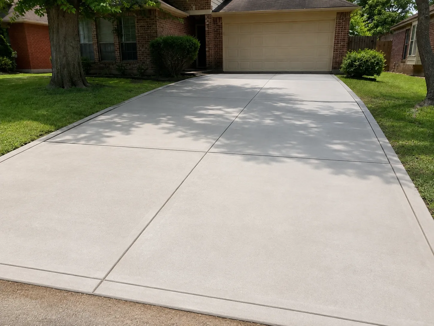 Concrete driveway after replacement