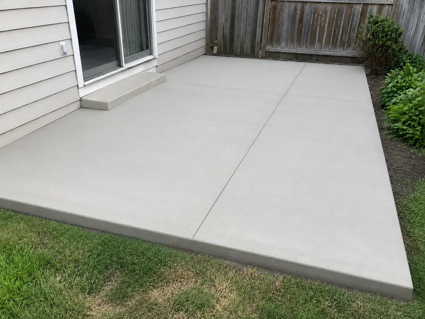 Concrete slab or pad after work
