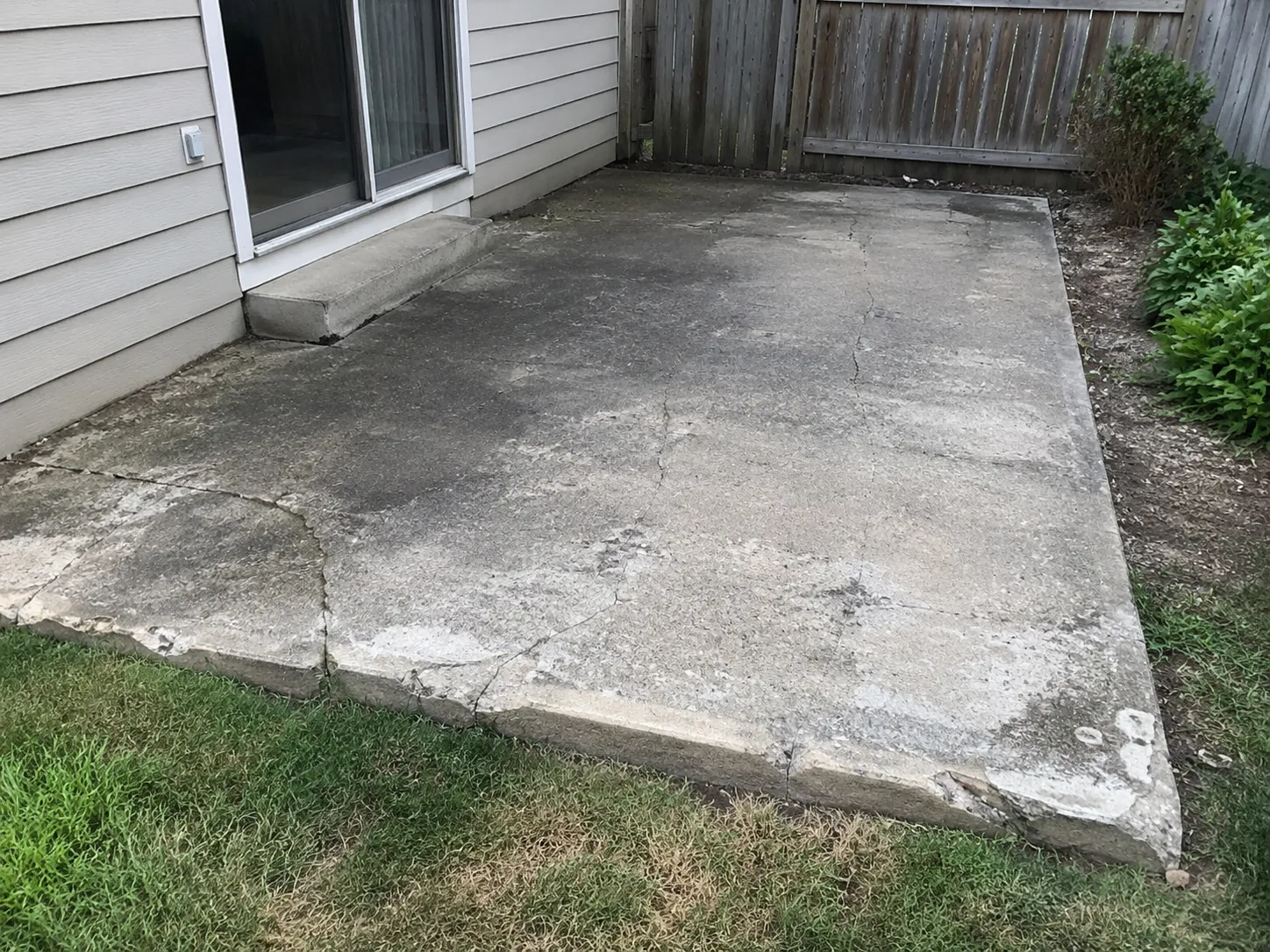 Concrete slab or pad before work