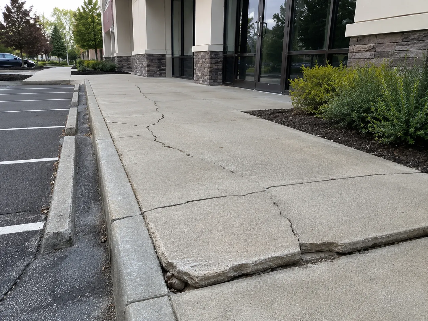 Commercial concrete before work