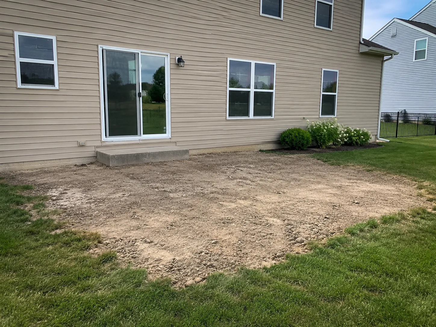 Patio area before installation