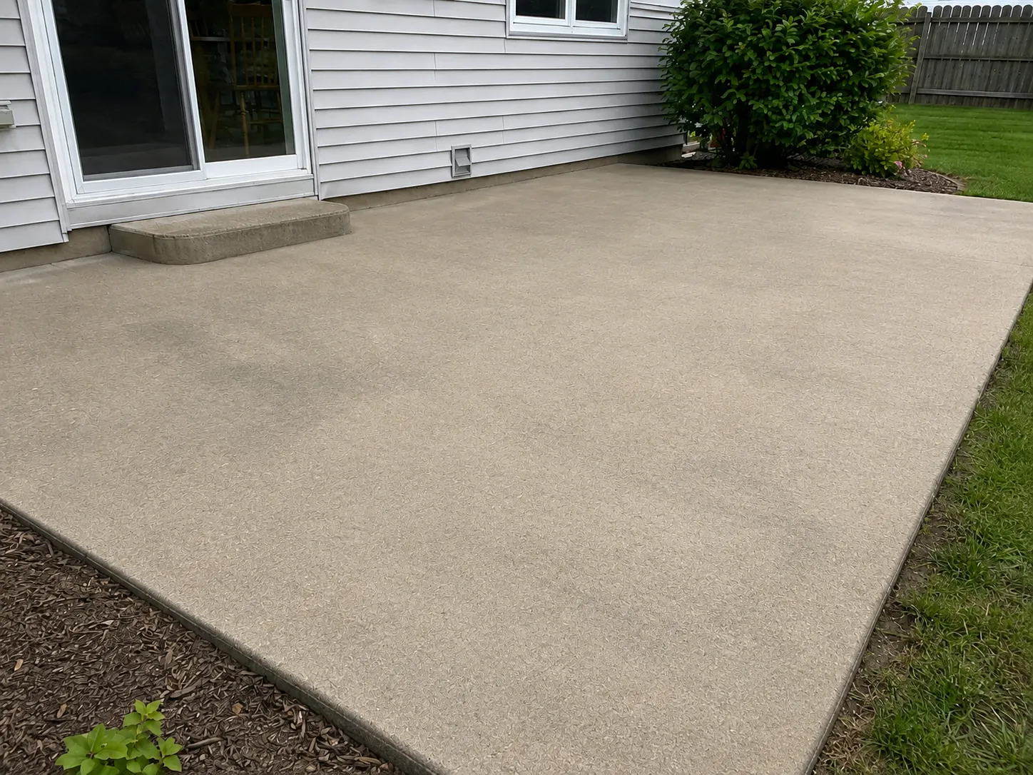 Concrete patio after repair