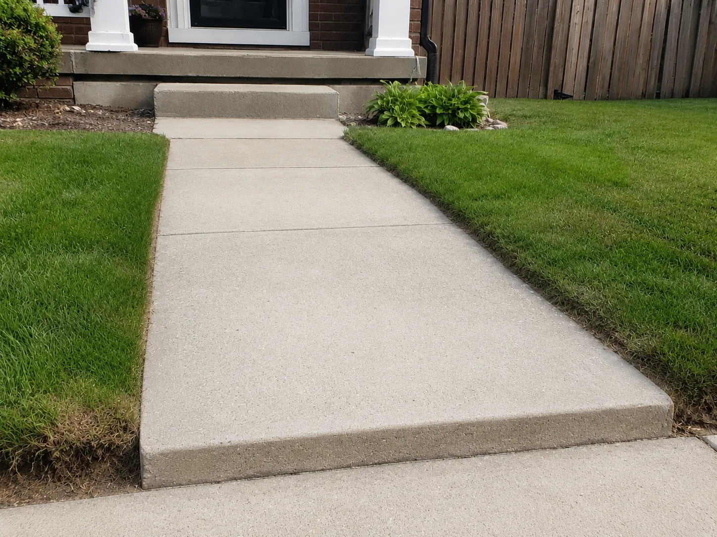 Concrete walkway after repair